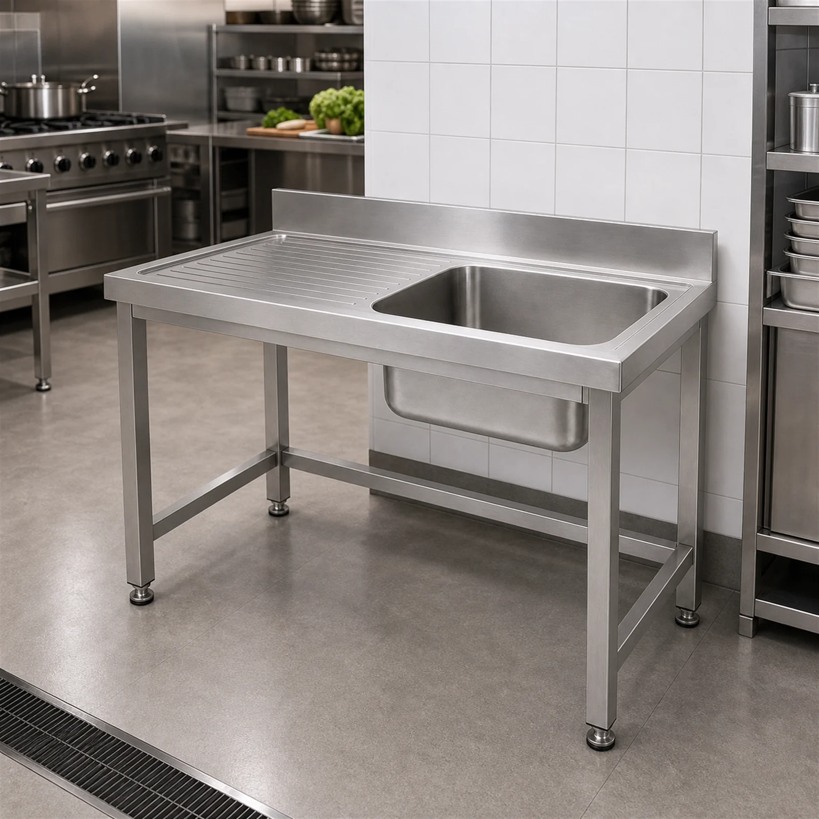 Stainless Steel Sink Unit - Hotel Kitchen Application