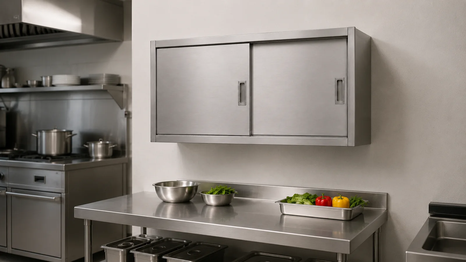 Stainless Steel Wall Cabinet - Representative primary commercial kitchen application scene