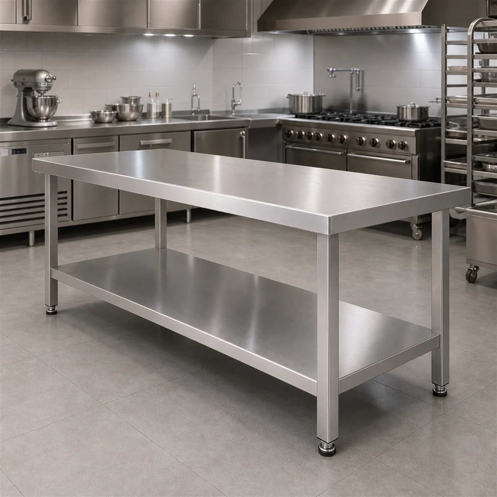 Stainless Steel Work Table - Hotel Kitchen Application
