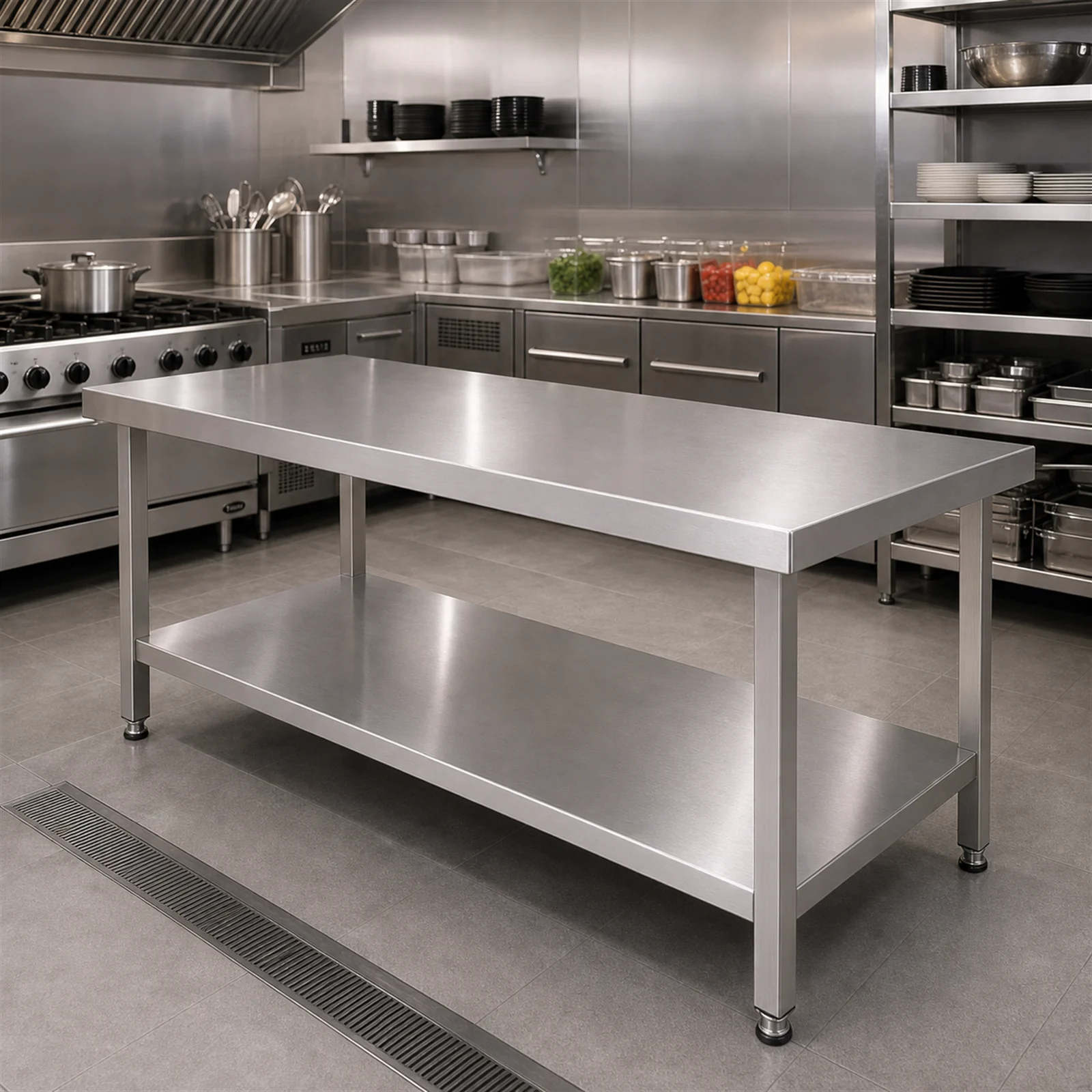 Stainless Steel Work Table - Restaurant Prep Application