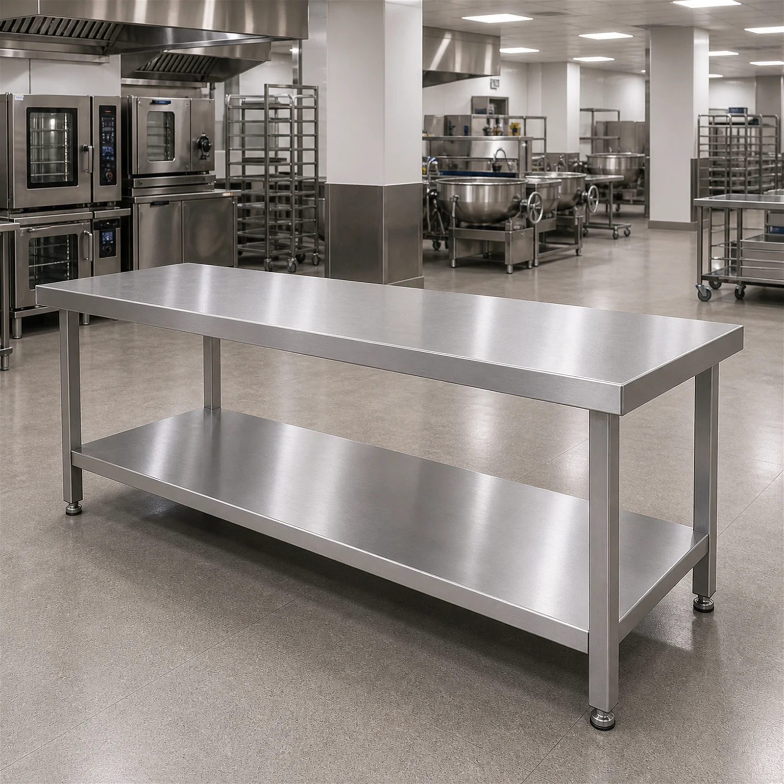 Stainless Steel Work Table - Central Kitchen Application